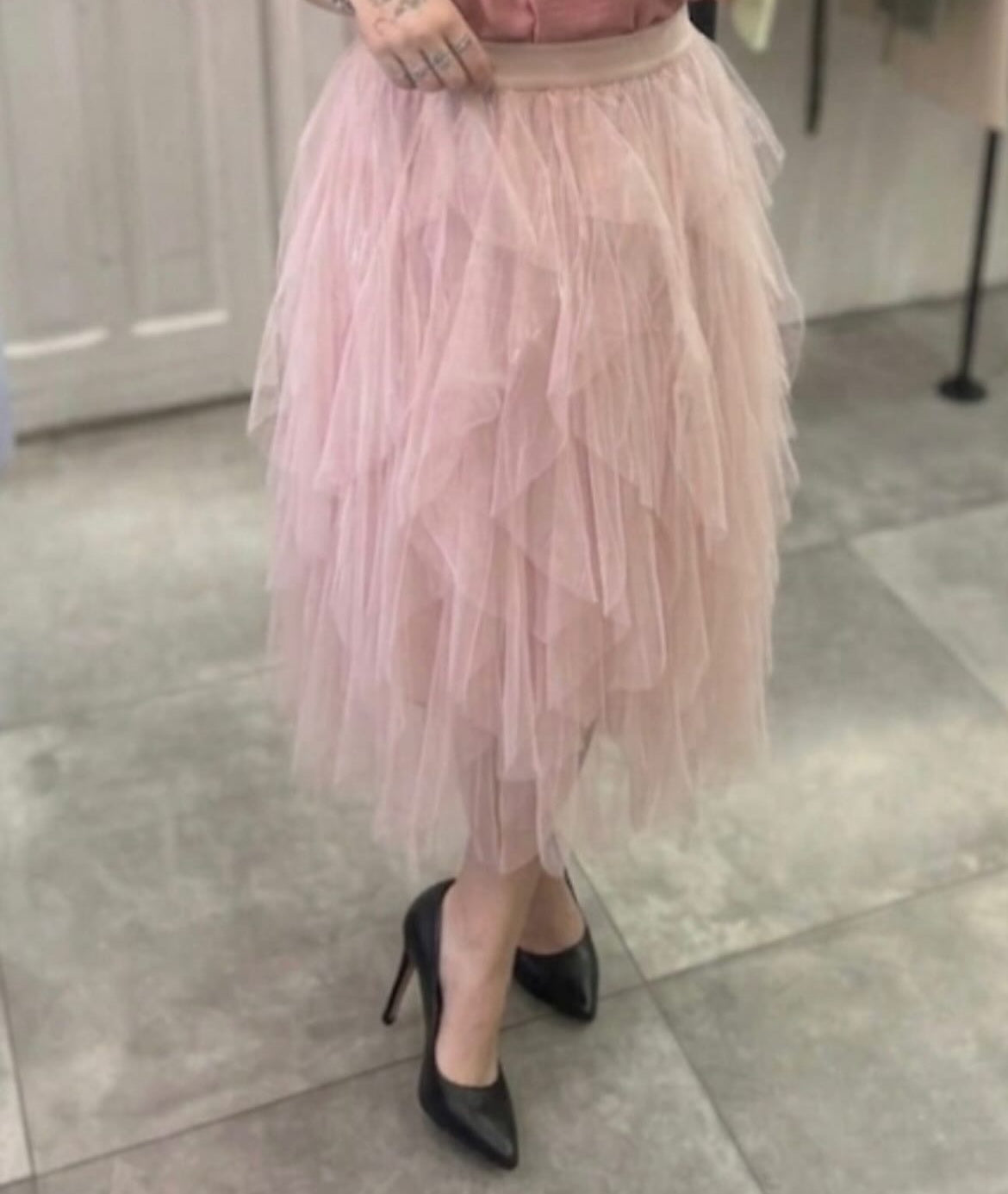 Gonna a Ruota in Tulle Rosa