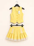 Coordinato Corto Giallo Sole con Pizzo