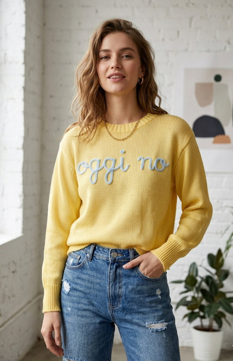 Maglioncino “Oggi No” Giallo