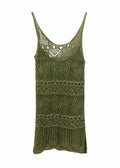 Mini Dress Crochet Verde Oliva