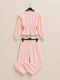 Tuta Casual Chic Rosa con Vita Arricciata