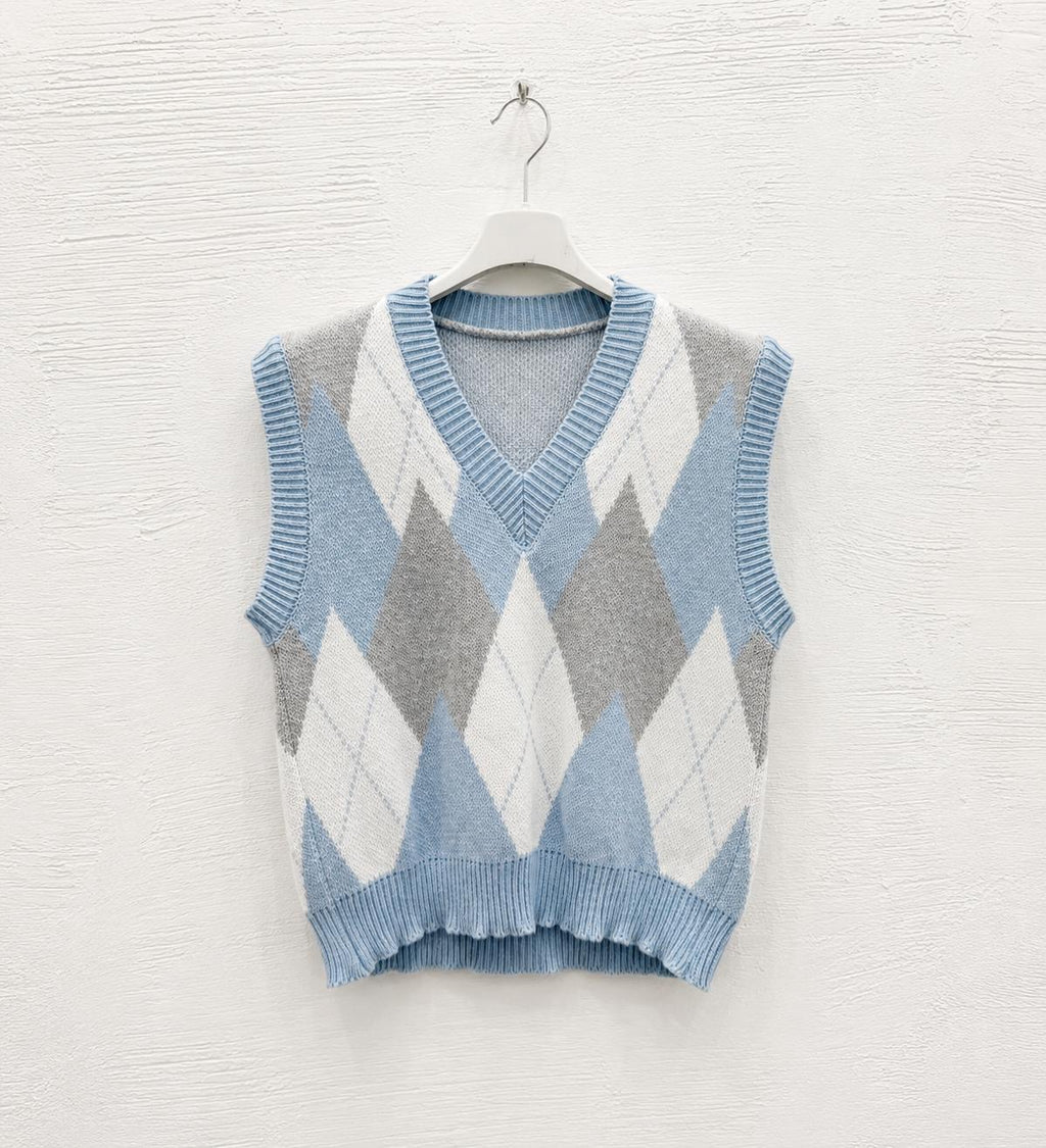Gilet Argyle Celeste
