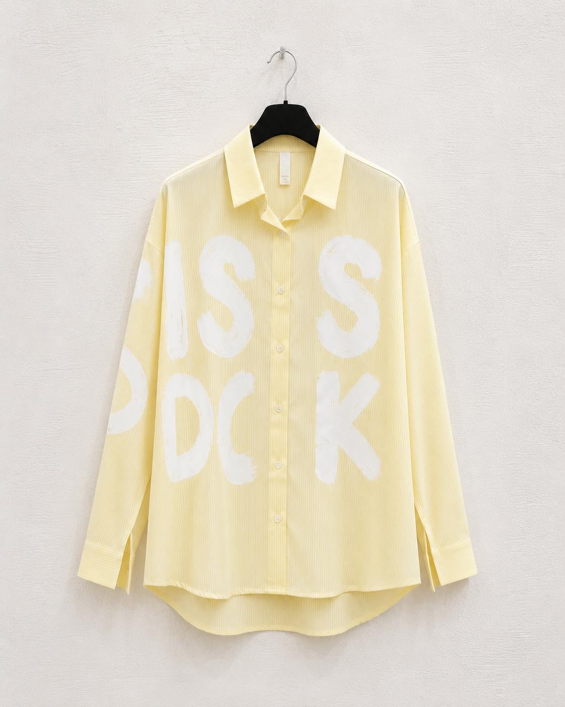 Camicia Over Giallo Pastello con Stampa