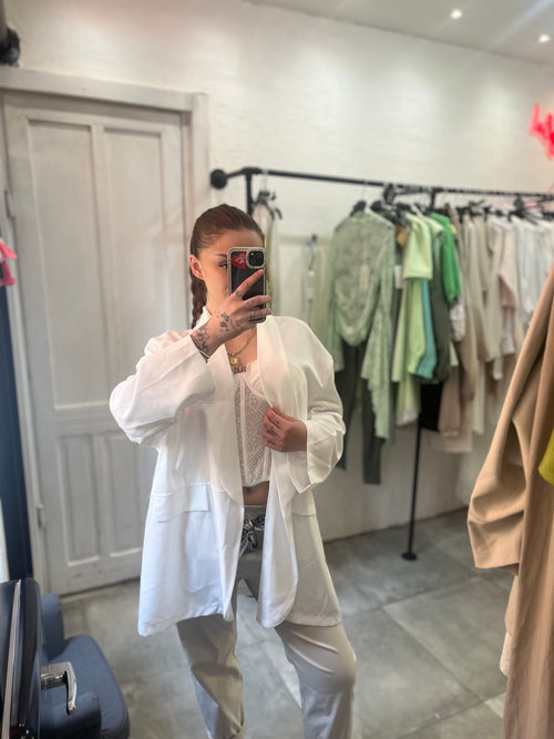 Blazer Aperto Bianco Fluido