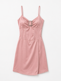Mini Dress Rosa con Dettaglio Gioiello