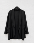 Giacca Aperta Nera Effetto Blazer