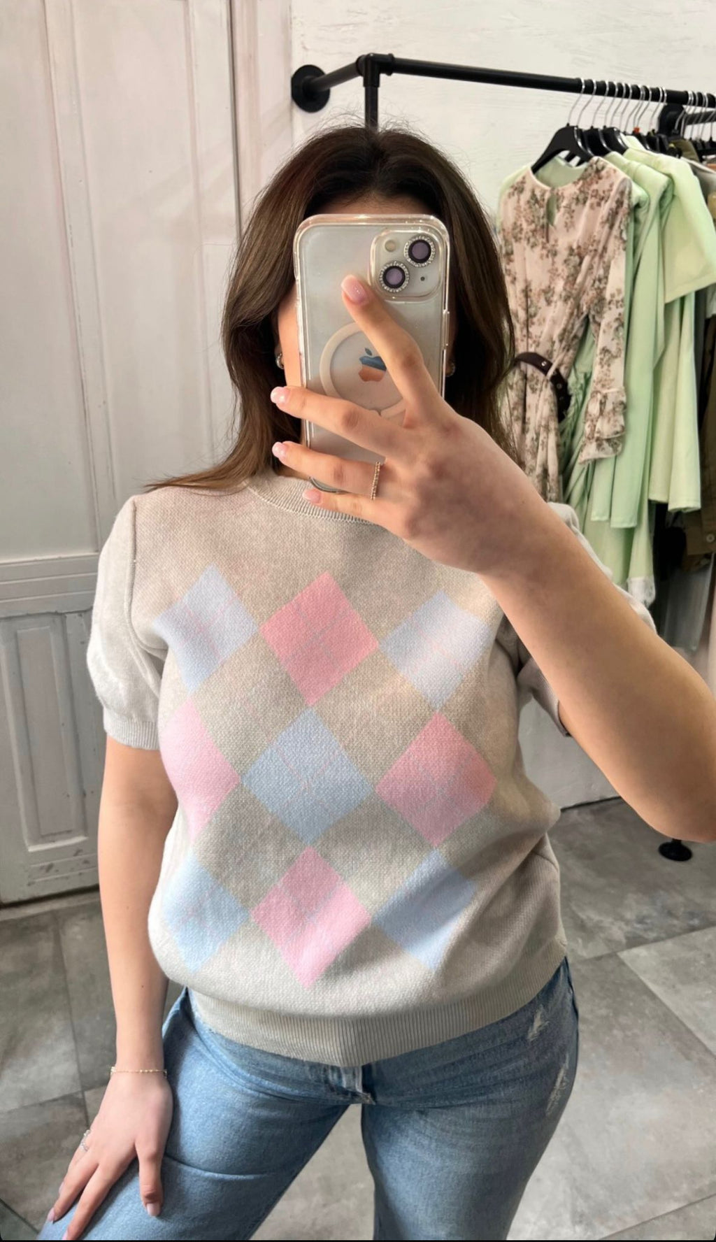 Maglioncino Argyle Pastello