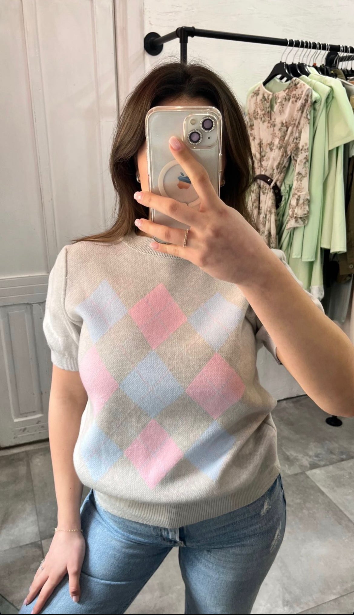 Maglioncino Argyle Pastello