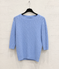 Maglia a Trecce Celeste