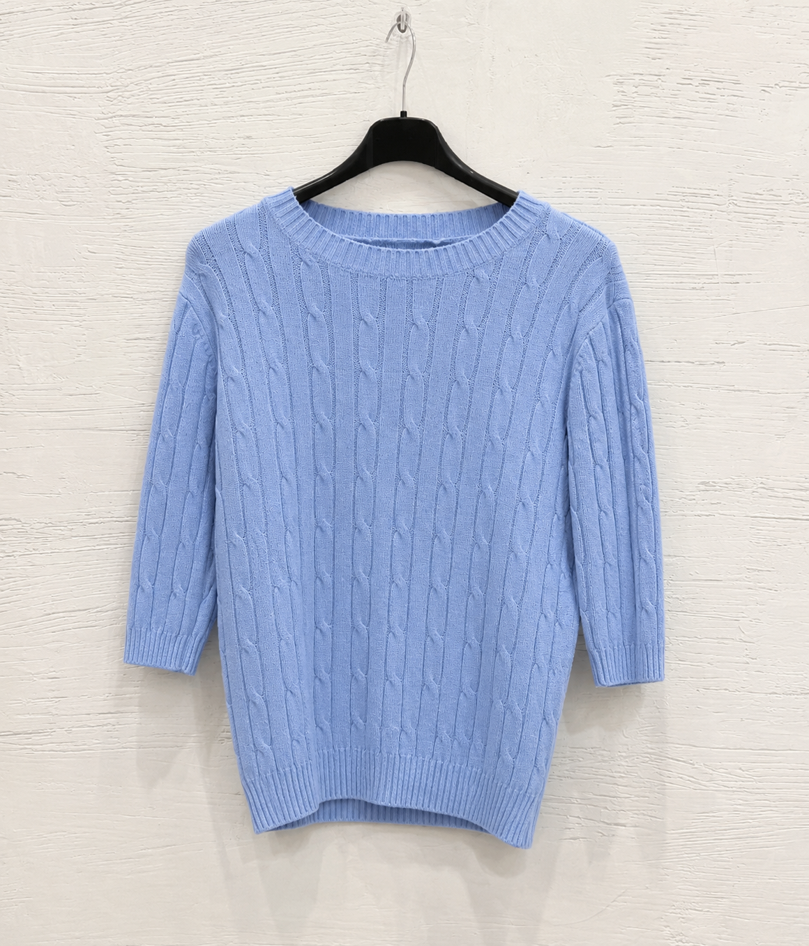 Maglia a Trecce Celeste
