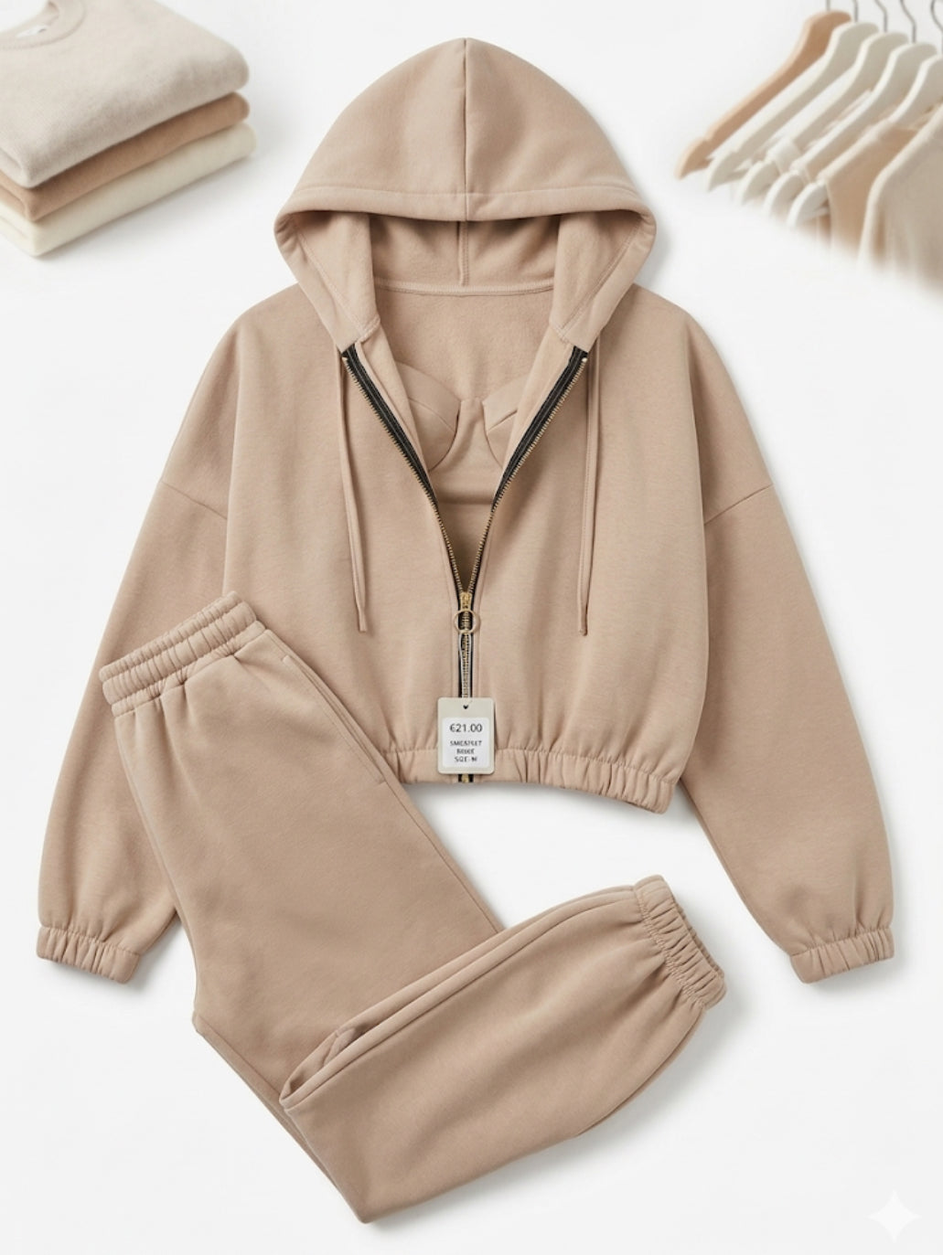 Set Coordinato 3 Pezzi Beige