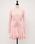 Abito Rosa Pastello con Scollo a V