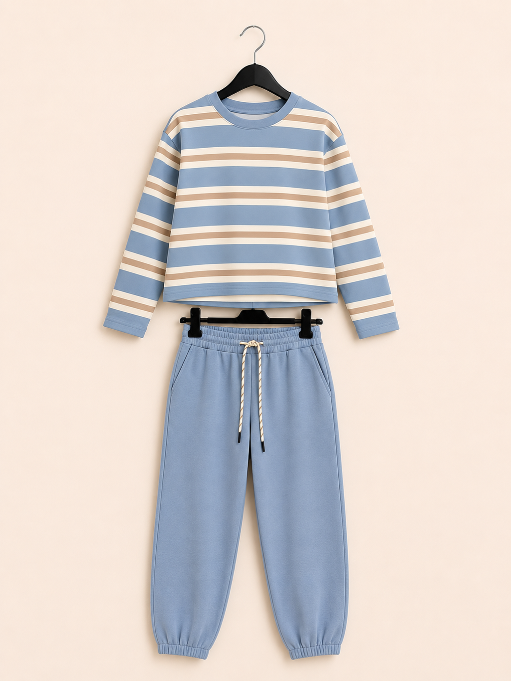 Tuta Casual a Righe Azzurre
