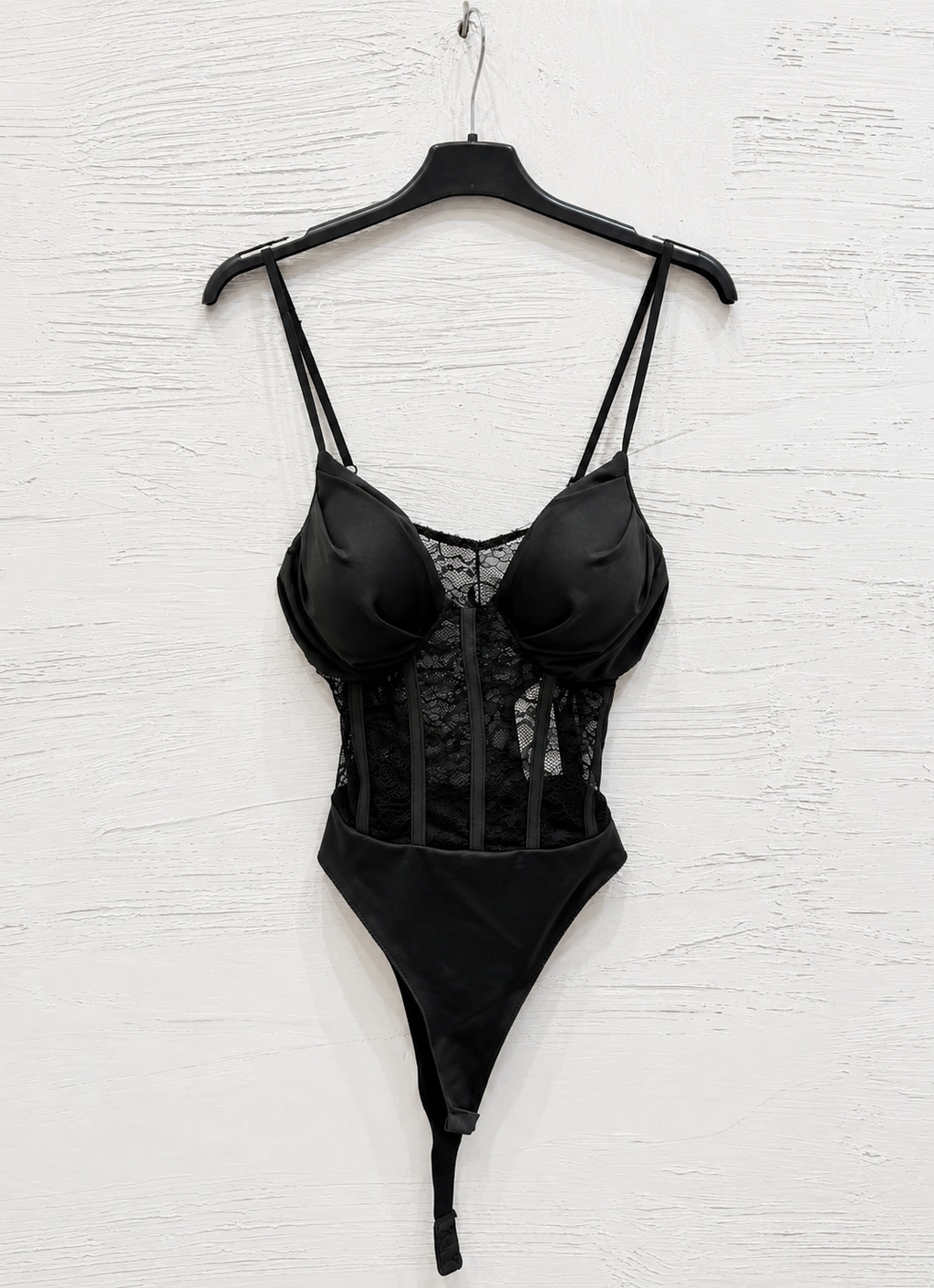 Body Corsetto Nero in Pizzo