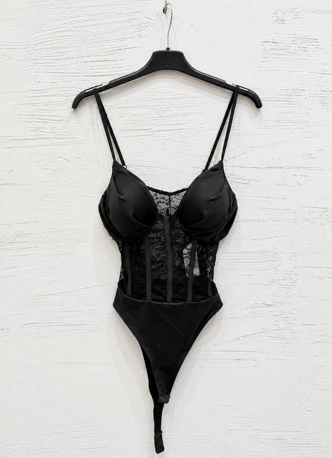 Body Corsetto Nero in Pizzo