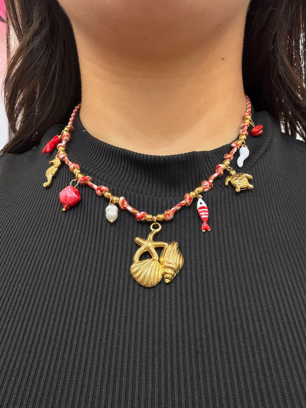 Collana con Charms Marini e Corallo