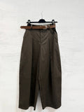 Pantaloni marroni Wide-Leg a Vita Alta con Cintura