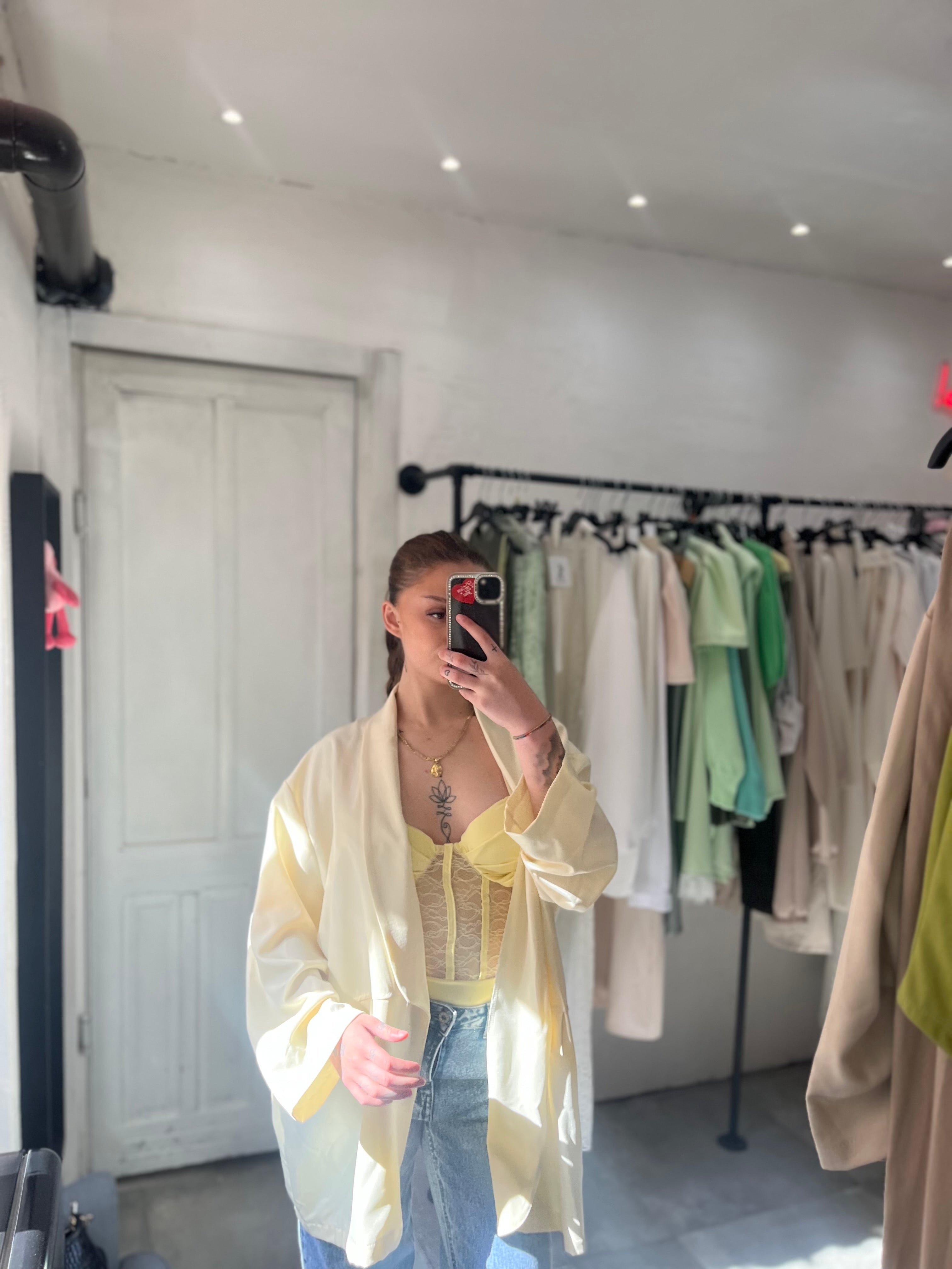 Blazer Fluido Giallo Pastello