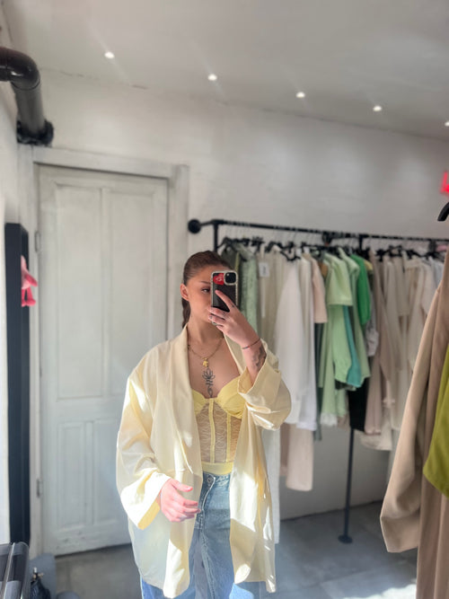 Blazer Fluido Giallo Pastello
