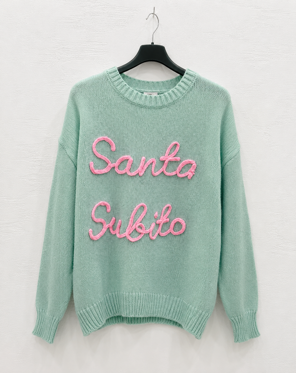 Maglioncino Verde Acqua “Santa Subito”