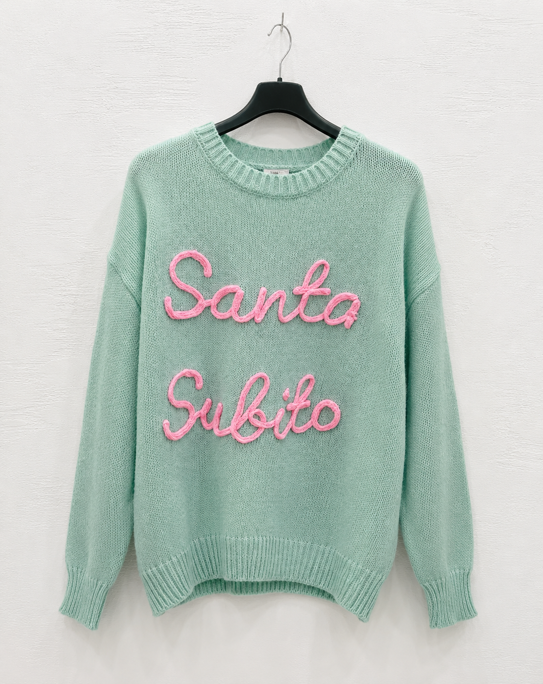 Maglioncino Verde Acqua “Santa Subito”