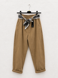Pantalone Sabbia con Cintura Fantasia