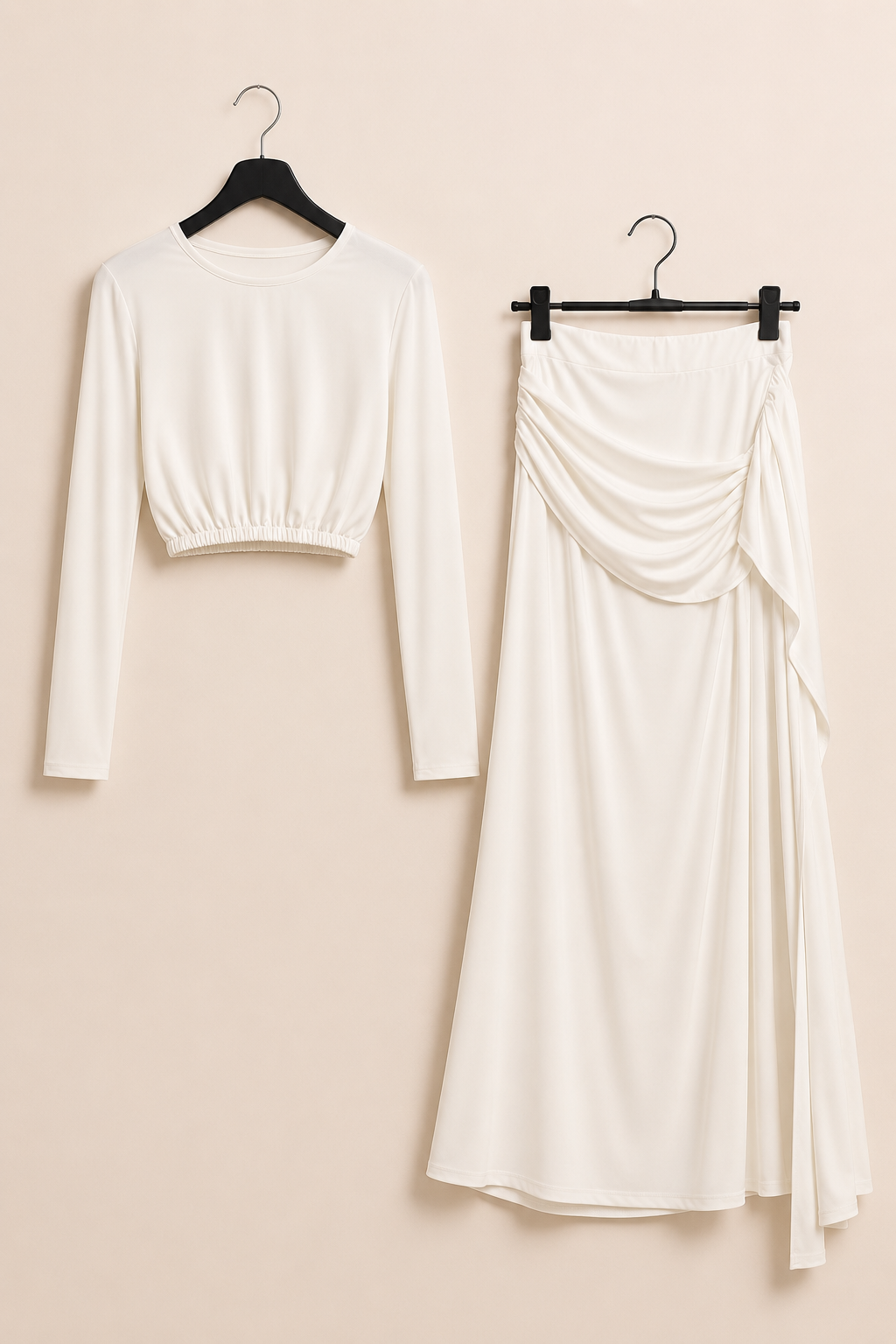 Set Coordinato Bianco Drappeggiato