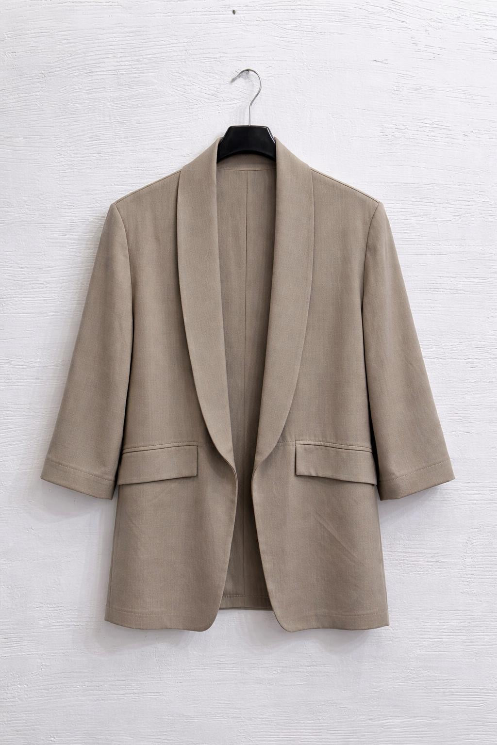 Giacca Blazer Aperta Tortora