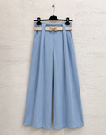 Pantaloni Palazzo Celeste con Cintura