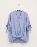 Blusa Over a Righe Azzurre