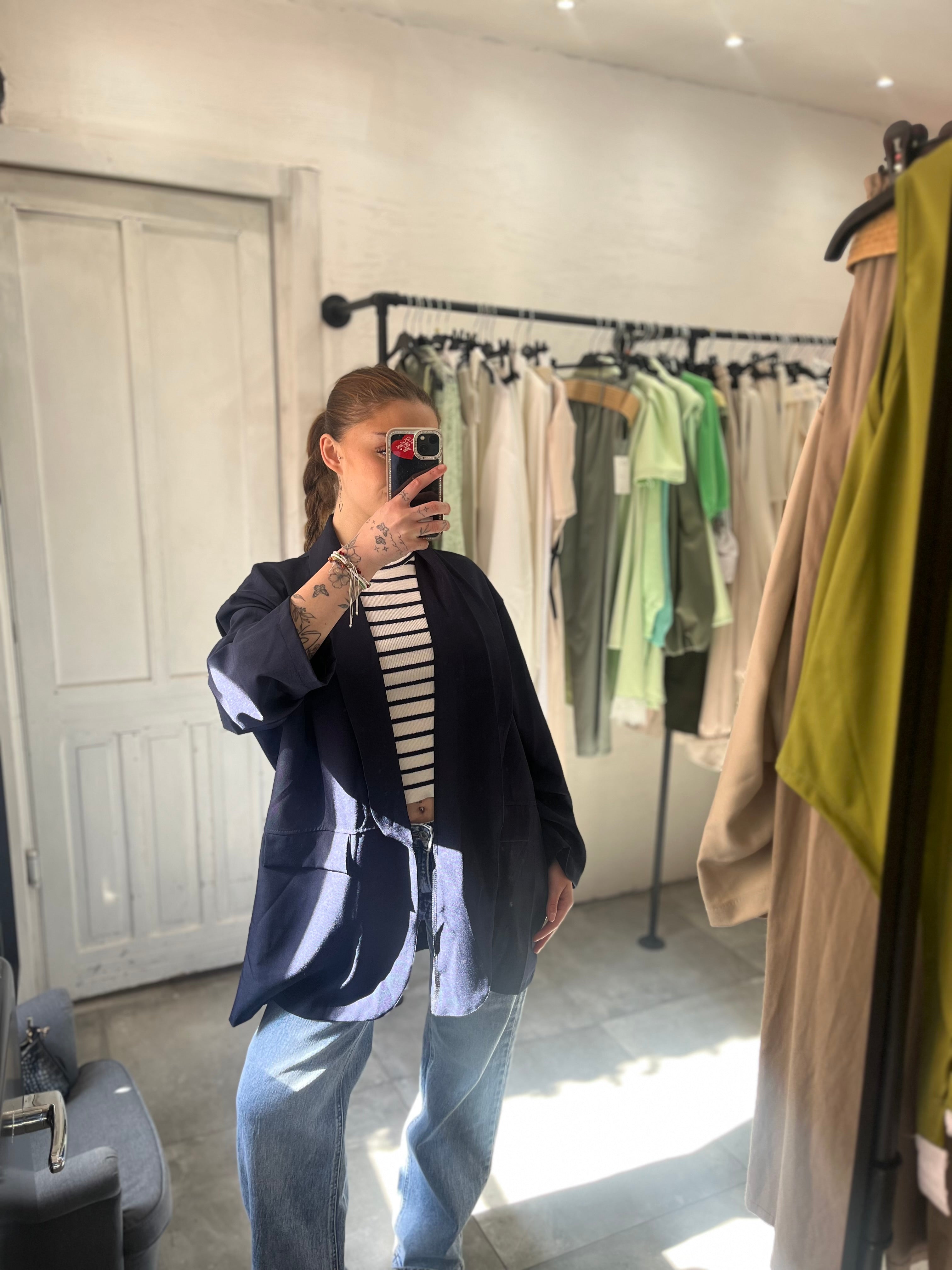 Blazer Fluido Blu Navy