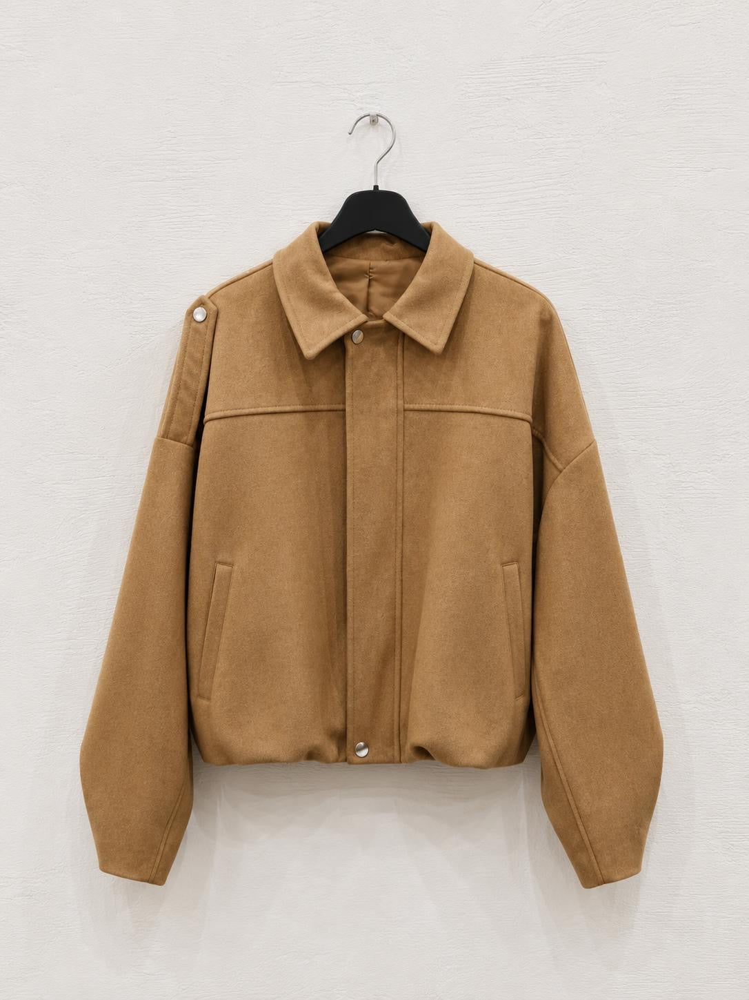 Bomber Effetto Suede Color Cammello