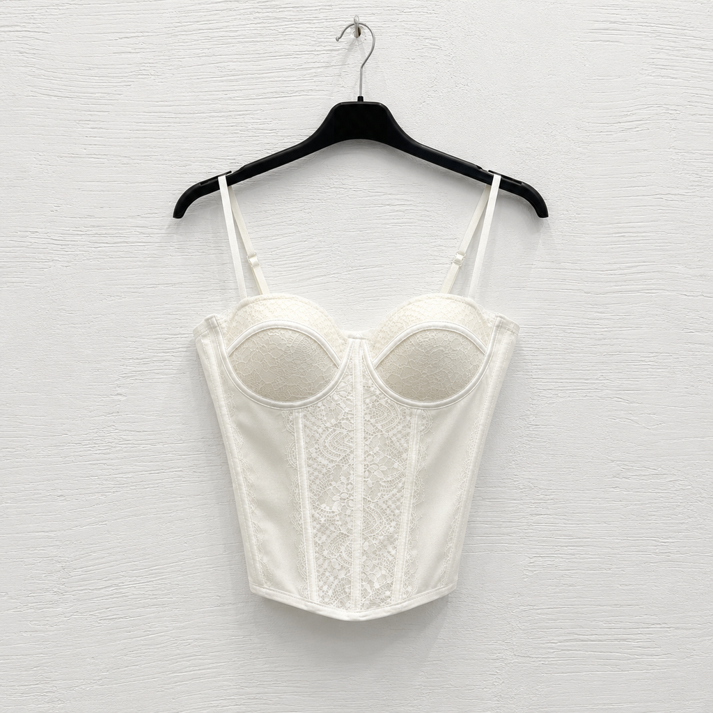 Corsetto Bianco in Pizzo Floreale