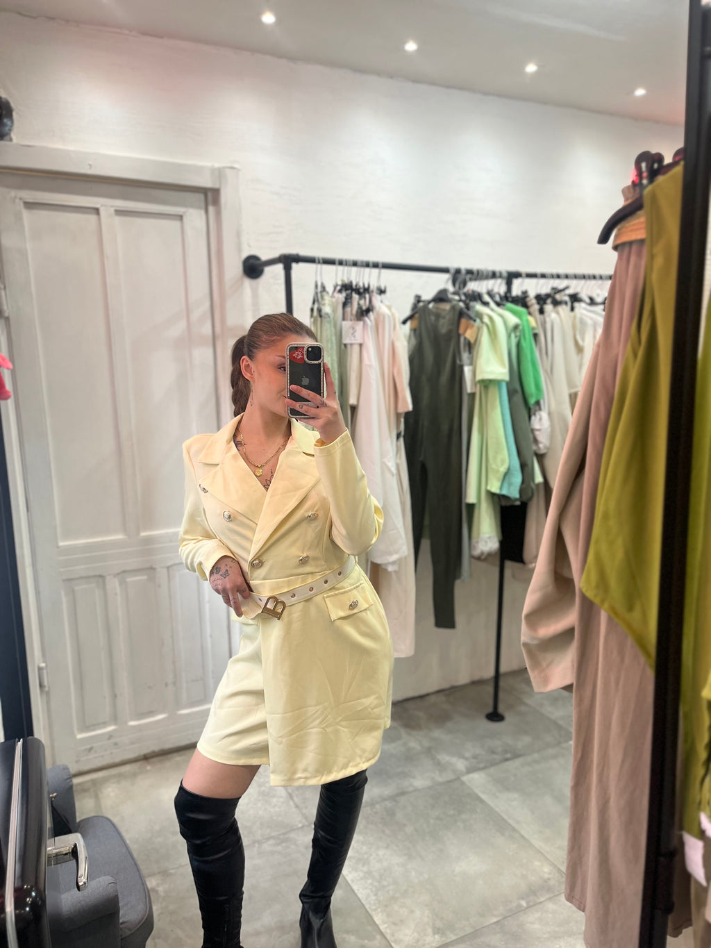 Blazer Dress Doppiopetto Giallo Pastello