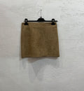 Mini Gonna Effetto Suede Camel
