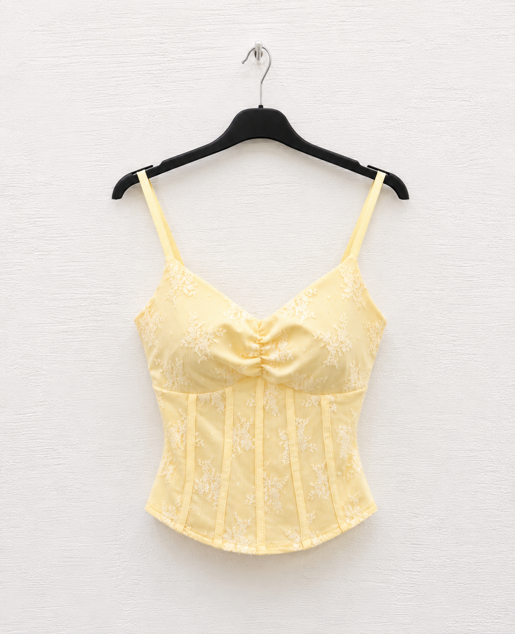 Top Corsetto Floreale Giallo Pastello