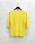 Maglia Lavorata a Trecce Gialla