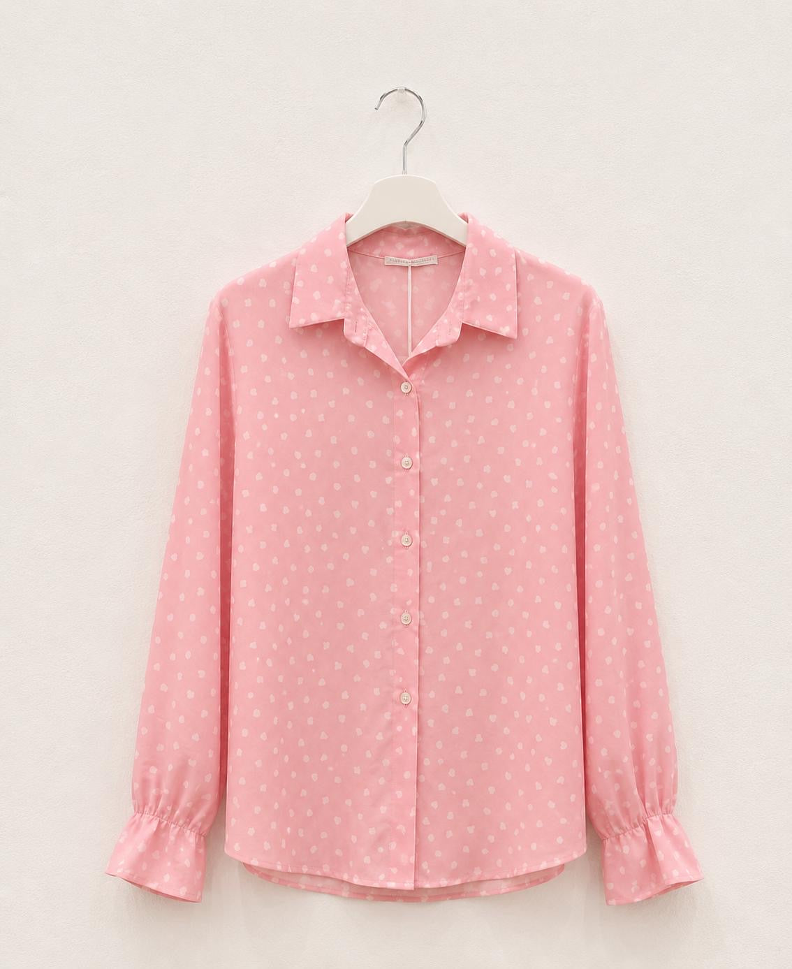 Camicia Oversize Rosa a Cuori