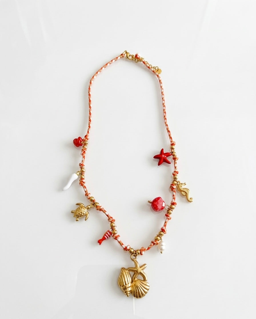 Collana con Charms Marini e Corallo