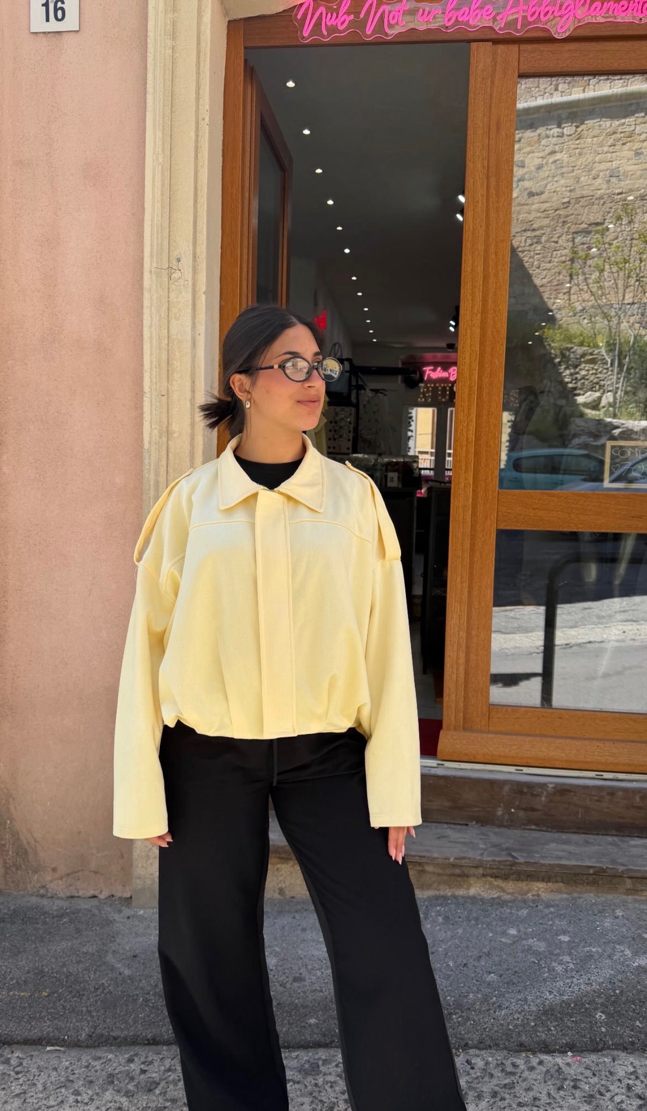 Giacca Leggera Giallo Pastello