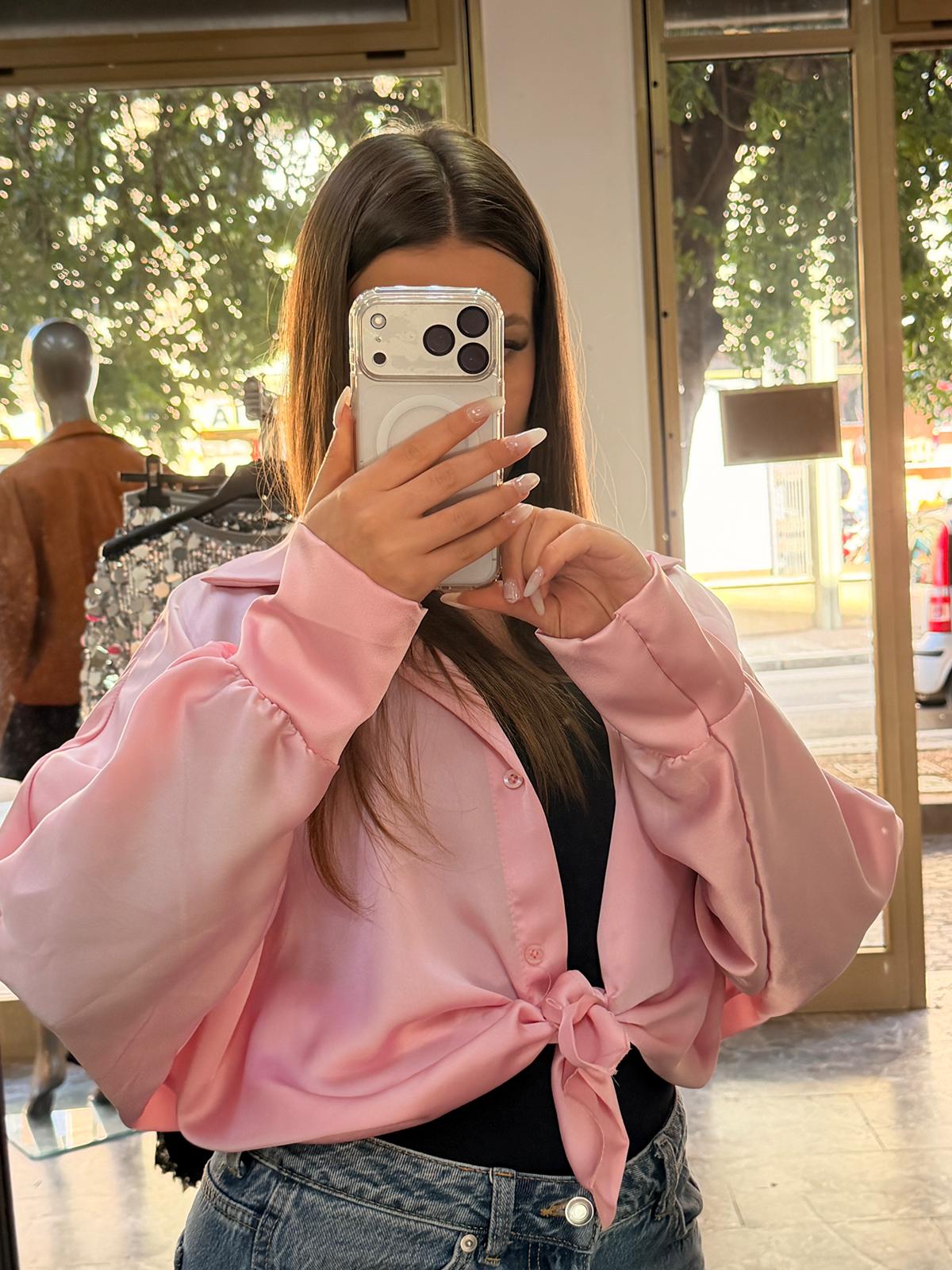 Camicia Rosa Satinata