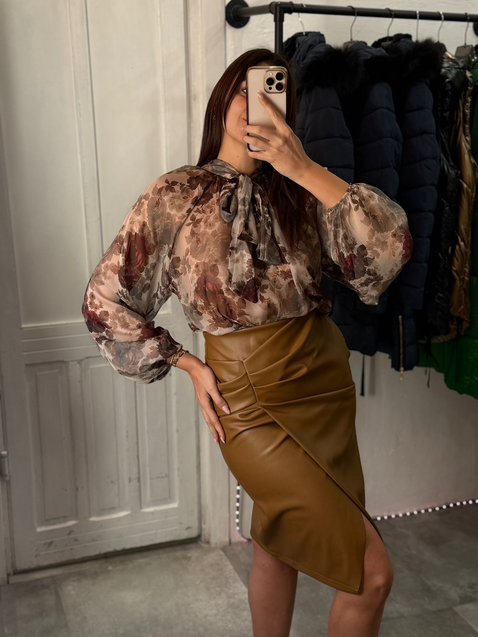 Gonna Midi in ecopelle