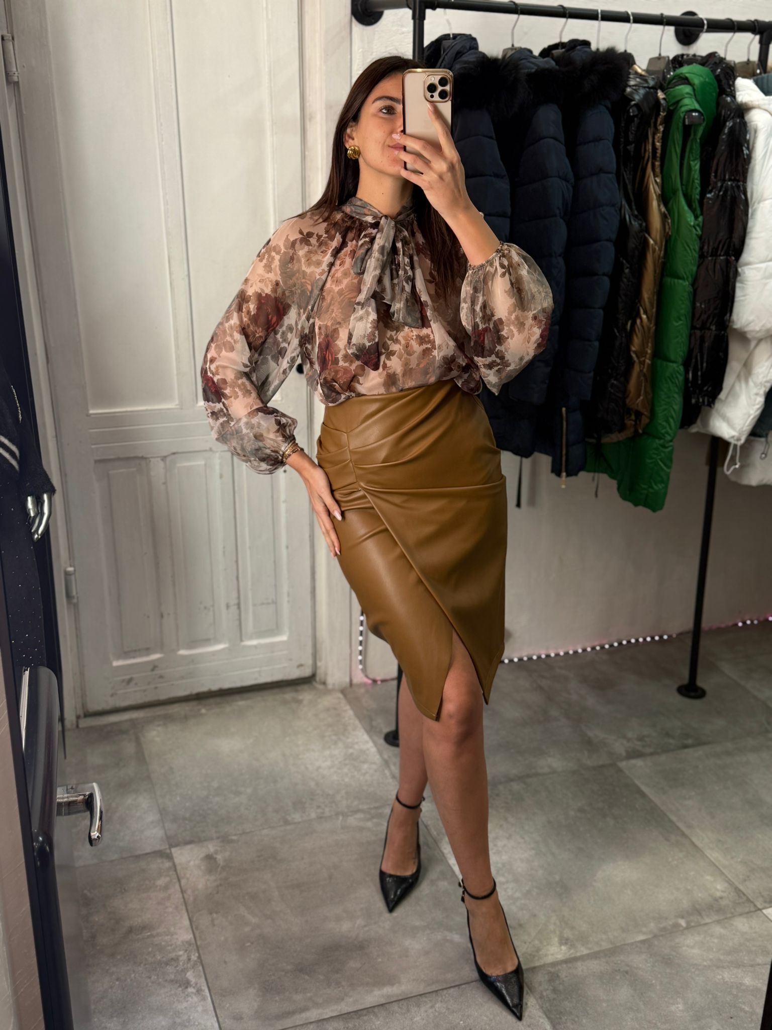 Gonna Midi in ecopelle