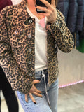 Giubbotto in jeans leopardato