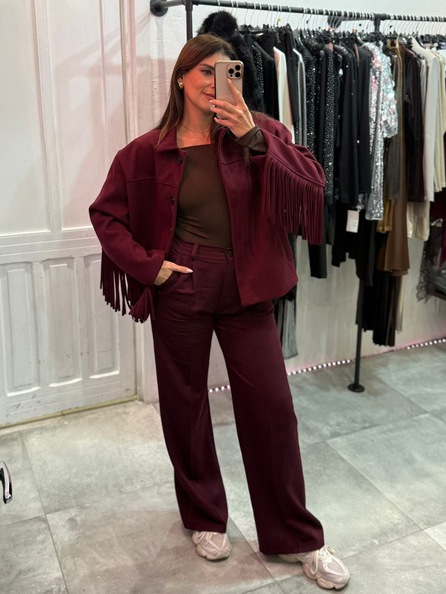 Pantalone dritto con elastico dietro (taglia unica )