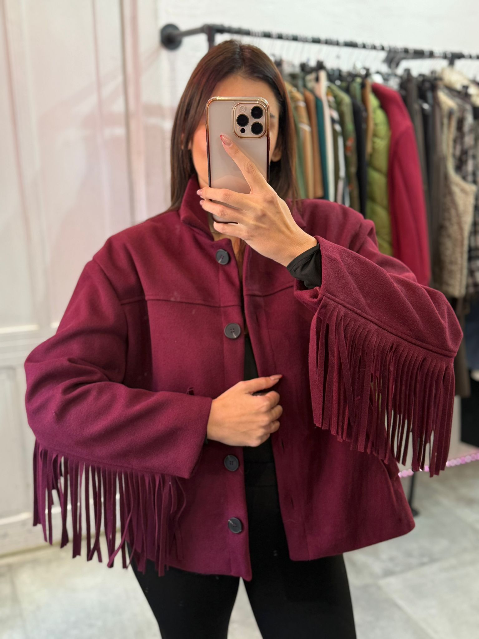 Giacca e a frange (taglia unica )