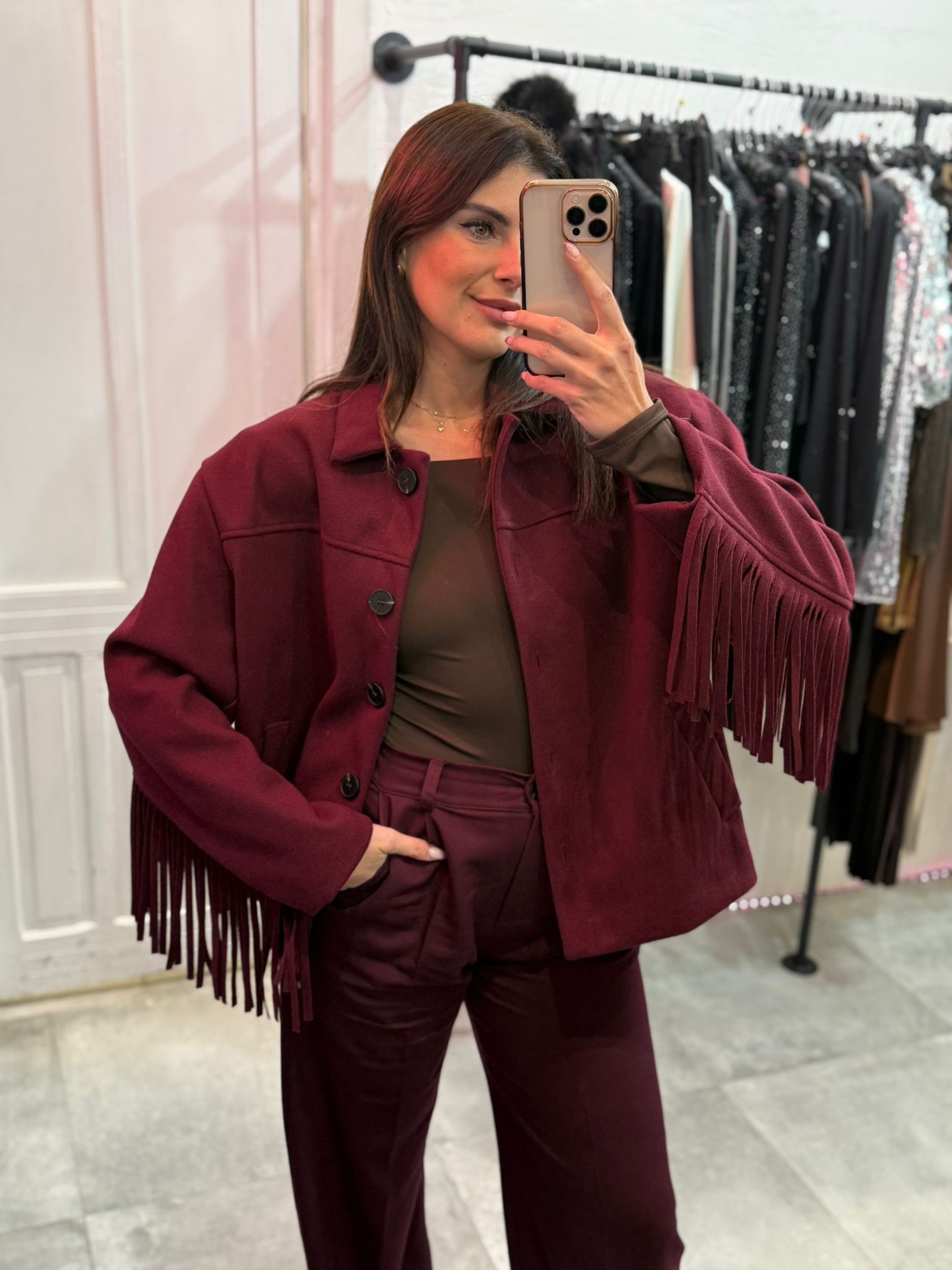 Giacca e a frange (taglia unica )