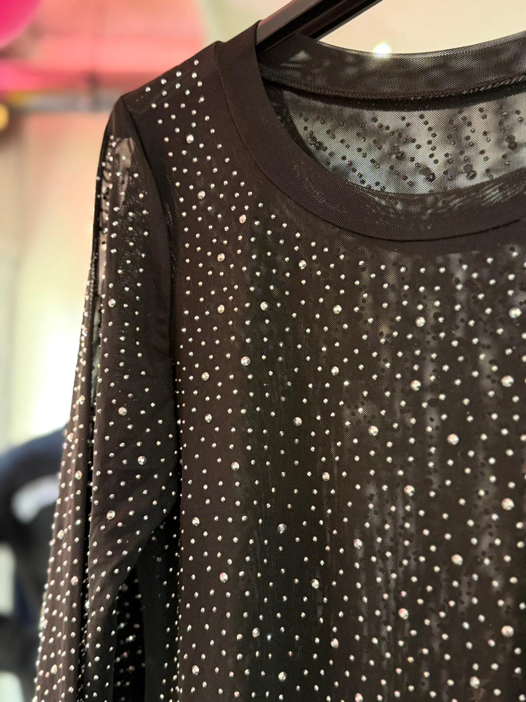 Body trasparente con strass