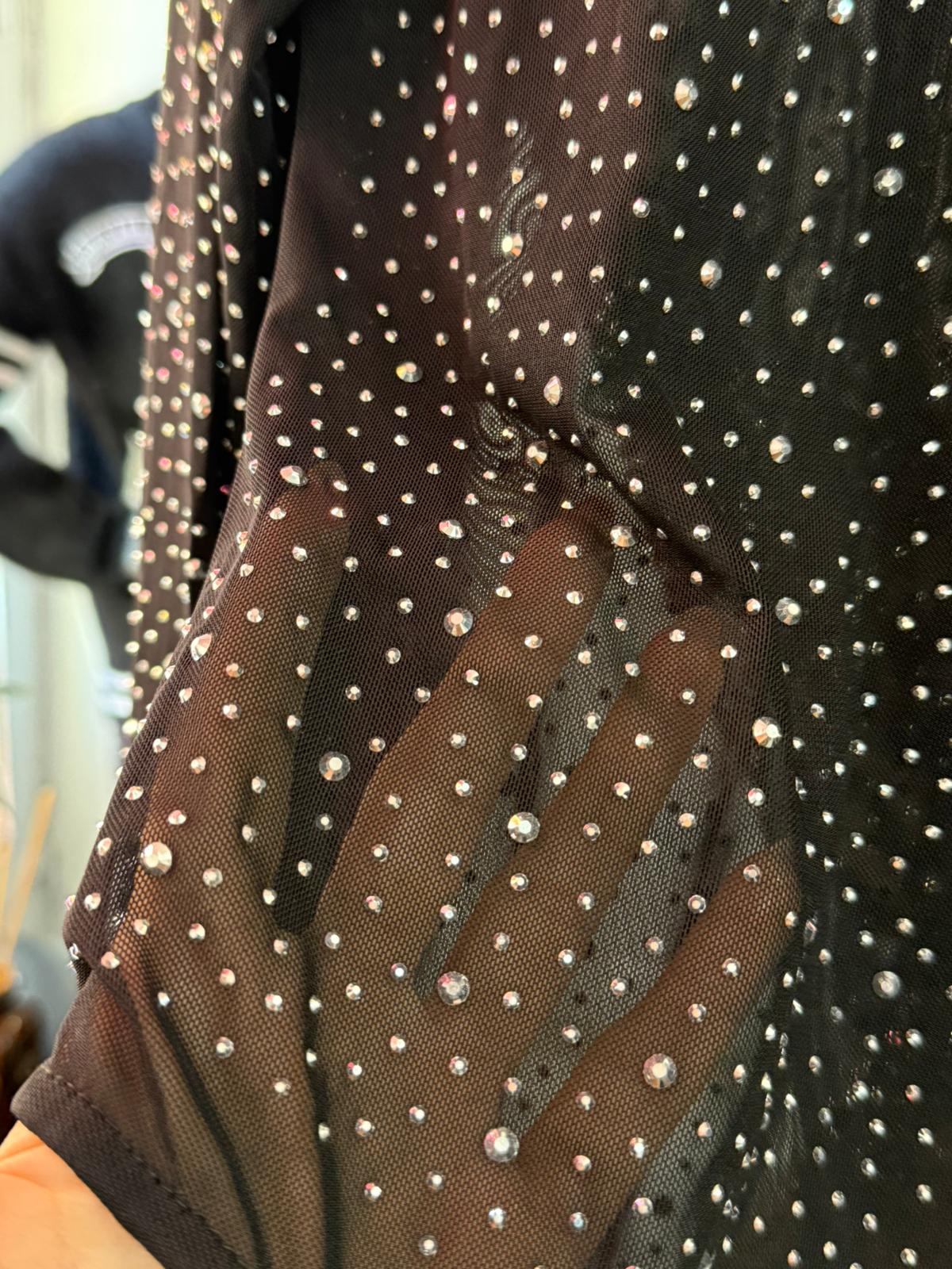 Body trasparente con strass