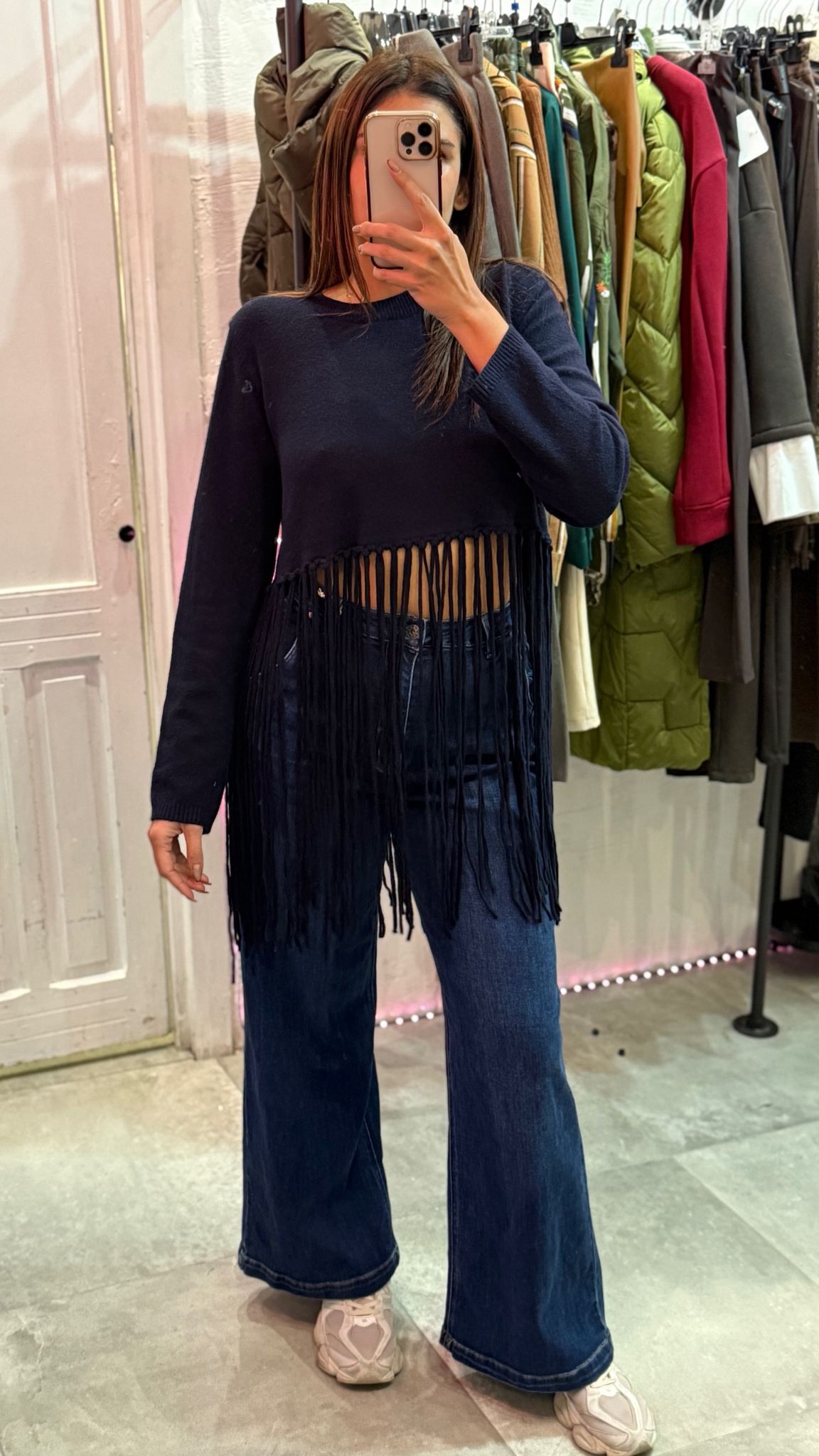 Jeans a vita alta a palazzo